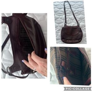 Burgundy leather shoulder bag